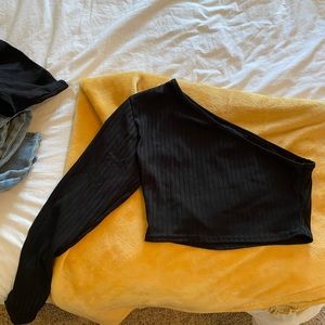MISSGUIDED ribbed one shoulder top